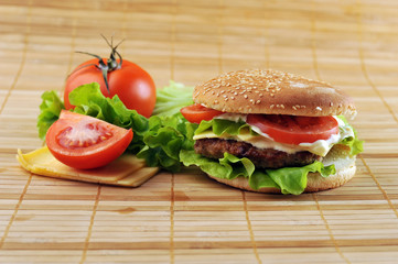 hamburger with cutlet
