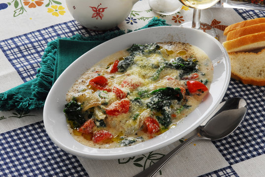 Sopa de ricotta con verduras