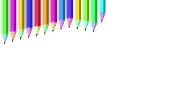 Colorful pencils frame against white