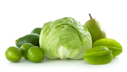 green fruits and vegetables