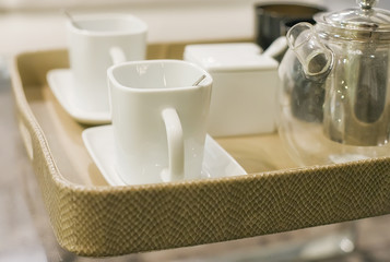 Tazza di the su vassoio