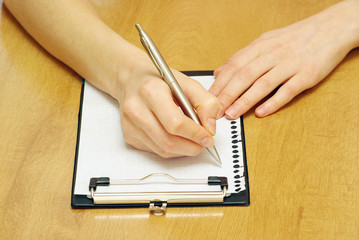 pen in hand