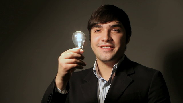 Man with light buld