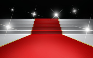 Naklejka premium Błyskające światła nad nagrodami z okazji dużego wieczoru na czerwonym dywanie