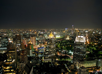 bangkok skyline by night