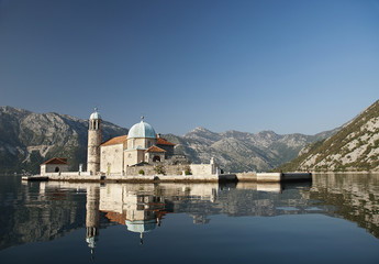 church in perast kotor bay montenegro - obrazy, fototapety, plakaty