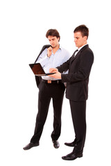 Two business men with laptop