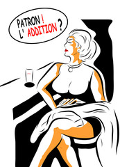 femme bar comptoir café