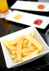 Serving french fries