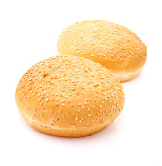 Image of buns for hamburger isolated on white