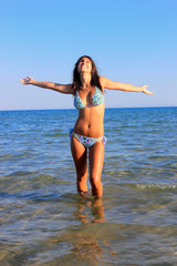 sexy hot brunette bikini model