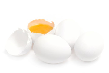 Eggs isolated on a white background