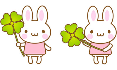 うさぎ　クローバー