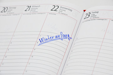 Winteranfang Kalender