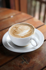 coffee on wood background
