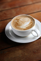 coffee on wood background