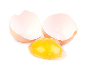 broken egg isolated
