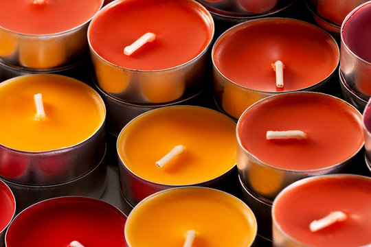 colored candles, closeup