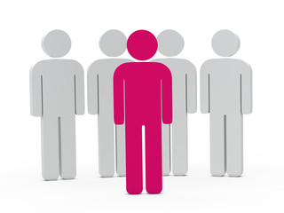 3d man leadership pink