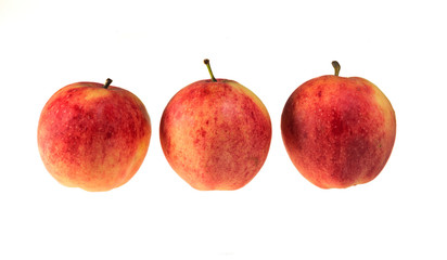 Three red apples.
