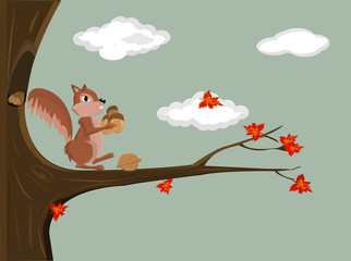 Vector illustration of a squirrel