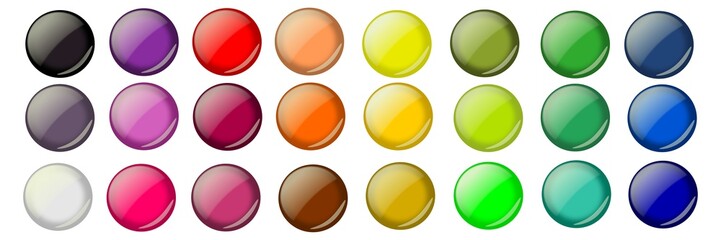 Set of 24 colorful buttons