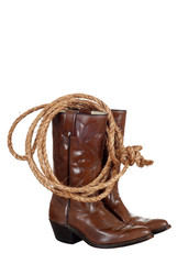 cowboy boots with a lasso