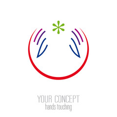 Logo solidarity, hands touching # Vector