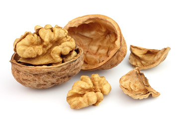Walnuts in closeup