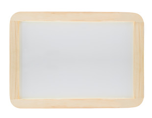 Whiteboard with wooden frame isolated on white