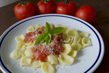 orecchiette and tomatoes