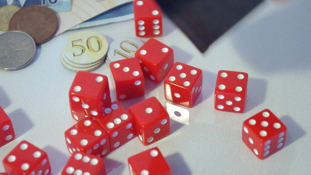 dropping red casino dice
