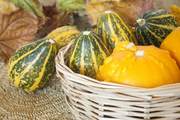 calabash on a wicker tray
