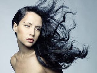 Beautiful woman with magnificent hair