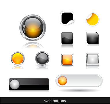 Set of dark  web buttons