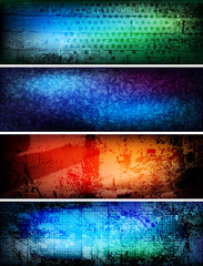 creative design grungy colorful banners
