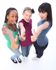 Student success for ethnic teenage girl friends