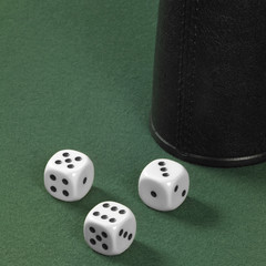 dice and cup