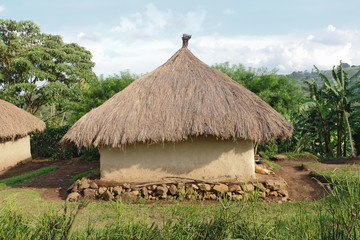 Fototapeta na wymiar Tradycyjna wioska w pobliżu Gór Rwenzori