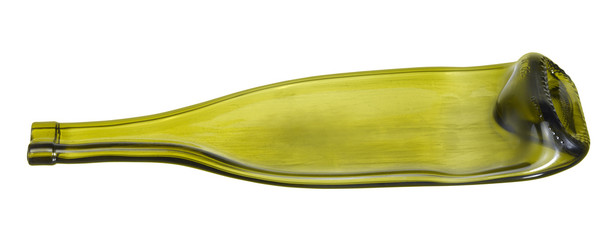 flat green bottle