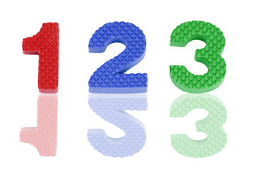 1 2 3 numbers in foam