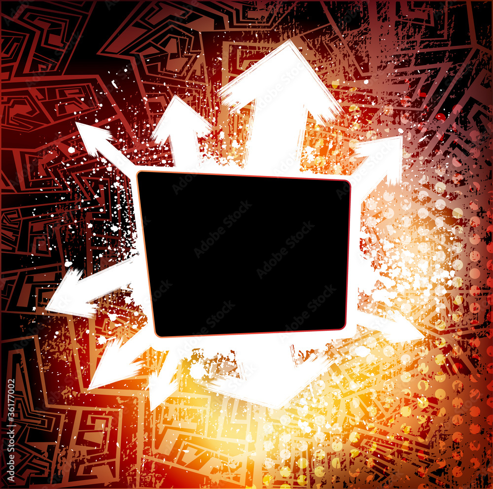 Wall mural grungy banner with frame for your text. eps10 vector.