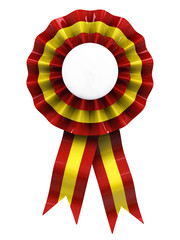 Spanish cockade , escarapela ,isolated on white