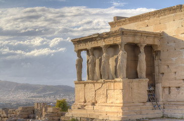 Caryatids in Erechtheum, Acropolis,Athens,Greece