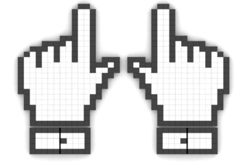 3d illustration hand mouse symbols