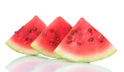 slices of watermelon isolated on white
