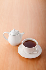Tea on the wooden table