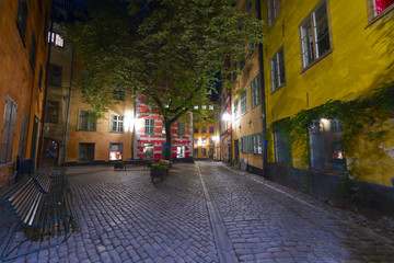 Obraz premium Gamla Stan, Stare Miasto w Sztokholmie, Szwecja