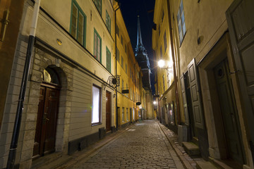Naklejka na ściany i meble Gamla Stan,The Old Town in Stockholm, Sweden