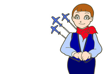 笑顔のキャビンアテンダント